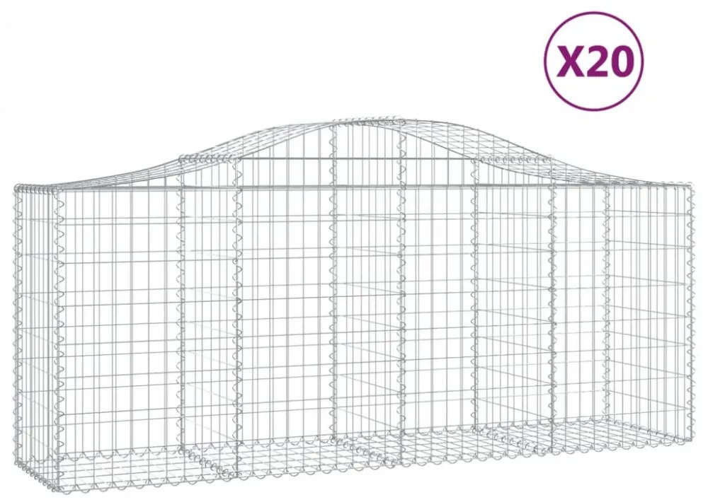 20 db íves horganyzott vas gabion kosár 200x50x80/100 cm