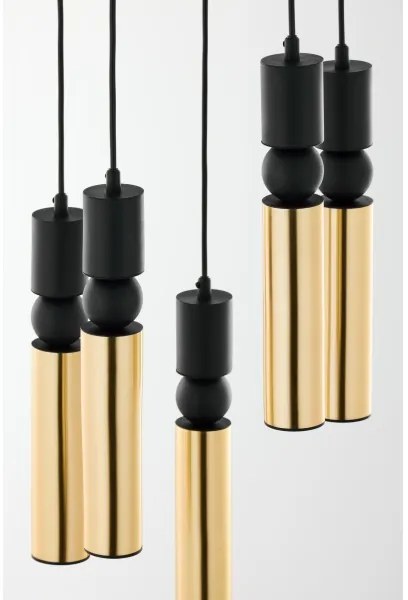 Jupiter 2017 - Csillár zsinóron ALAS 5xGU10/10W/230V arany/fekete