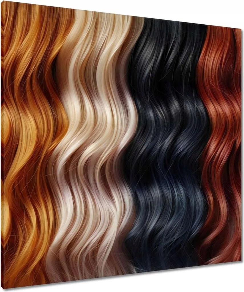 Vászonkép 80x80 Haj különböző színek Fodrászat