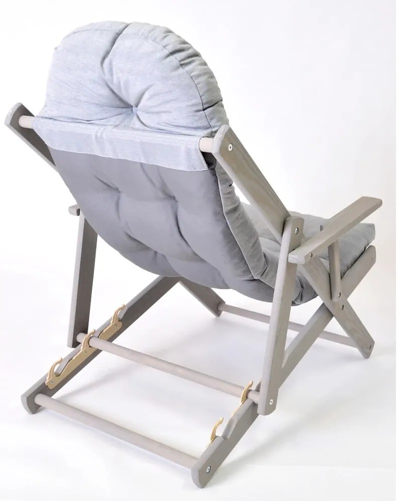 Szürke tömörfa összecsukható kerti napozószék Borneo – Rojaplast