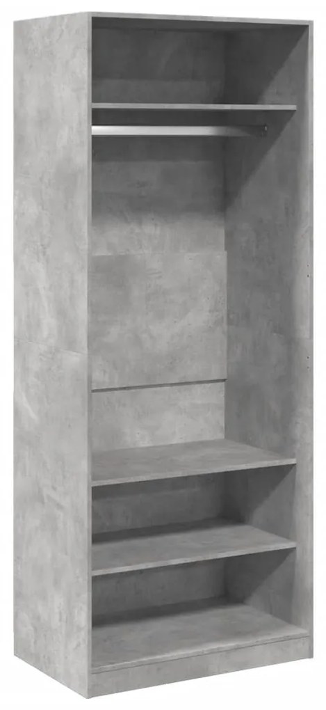 betonszürke szerelt fa ruhásszekrény 80 x 50 x 200 cm