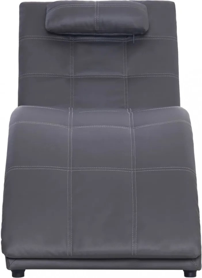 Szürke műbőr dívány párnával