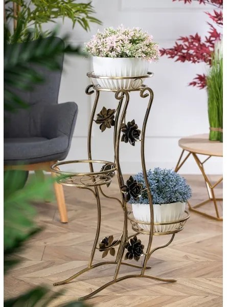 Virágállvány 100x70 cm arany