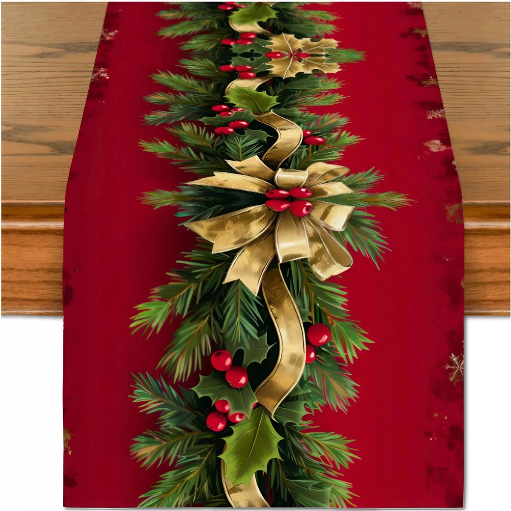 Abrosz Futófelület 180x33 CM Sima Karácsonyi Dekoratív Karácsonyi
