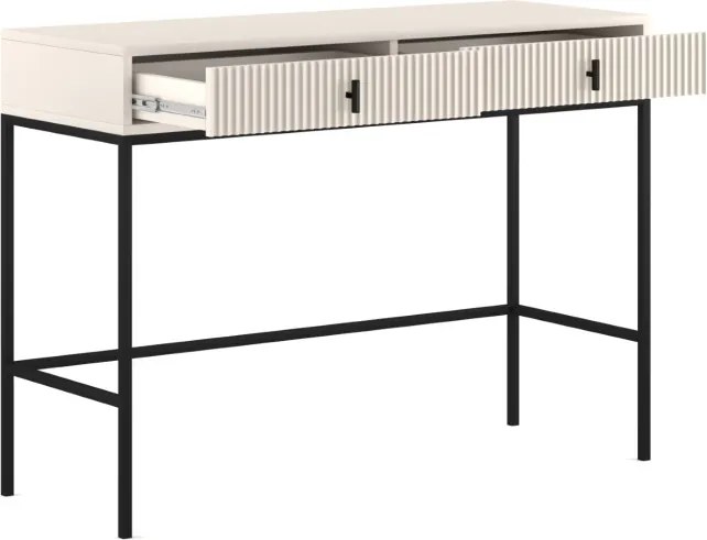 Komód 2 fiókkal kasmír színben fekete elemekkel fekete fogantyúkkal – MAGGIORE MA07