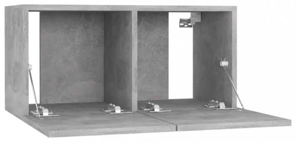 3 db betonszürke függő TV-szekrény 60 x 30 x 30 cm