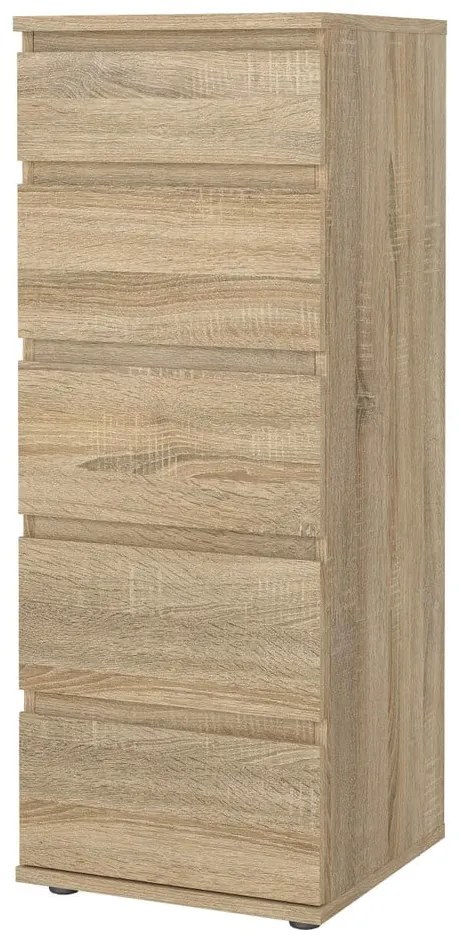 Natúr színű magas komód tölgyfa dekorral 40x107 cm Nova – Tvilum