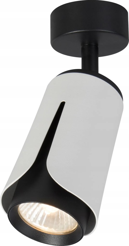 Mennyezeti lámpa spot mozgatható cső fekete-fehér Teo 1 GU10 Led