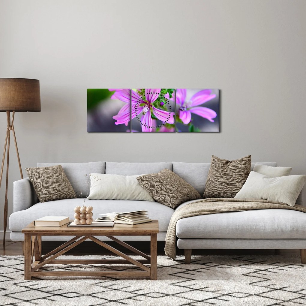 Részletes virágkép (órával) (90x30 cm)