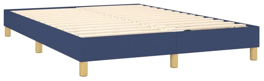 kék szövet rugós és LED-es ágy matraccal 140x190 cm
