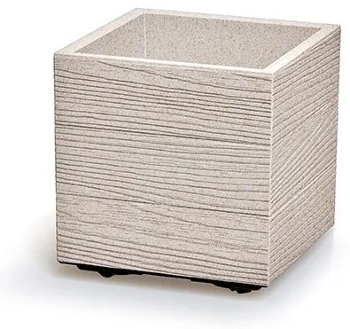 Virágcserép Prosperplast MADERA SQUARE eco fa 28,8 cm fehér eco