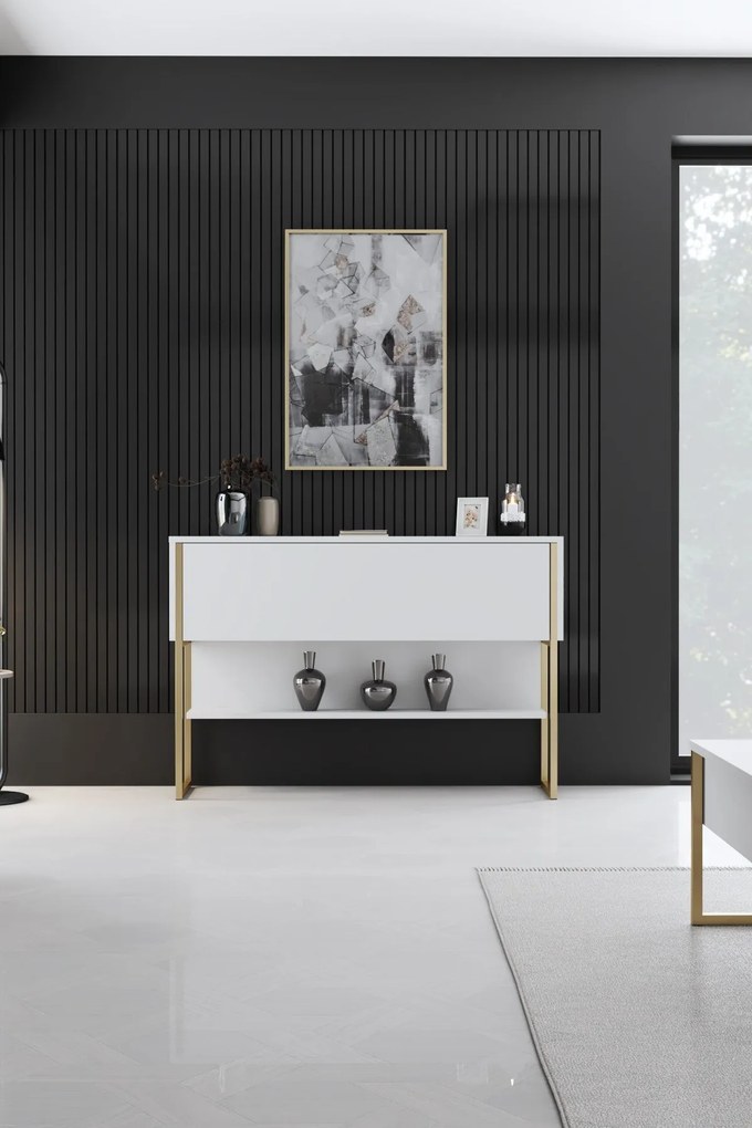 Komód Luxe - Gold, White