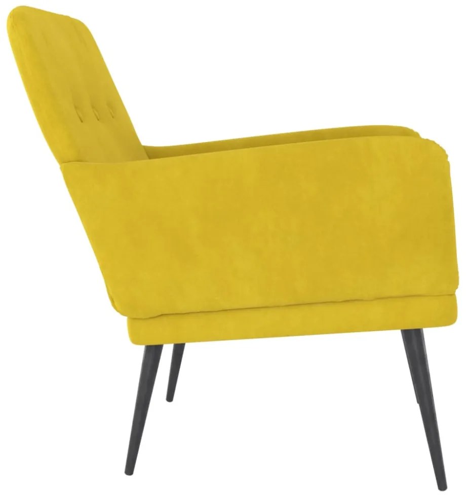 sárga bársonyfotel 62x79x79 cm