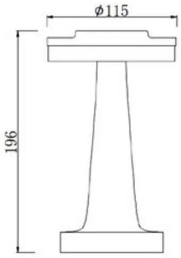 Lámpa Asztali Monum, 3W, 200lm, DC 5V, 1A,3000 K, 3 fokozatú fényerő, akkumulátor 1800 mAh, szürke