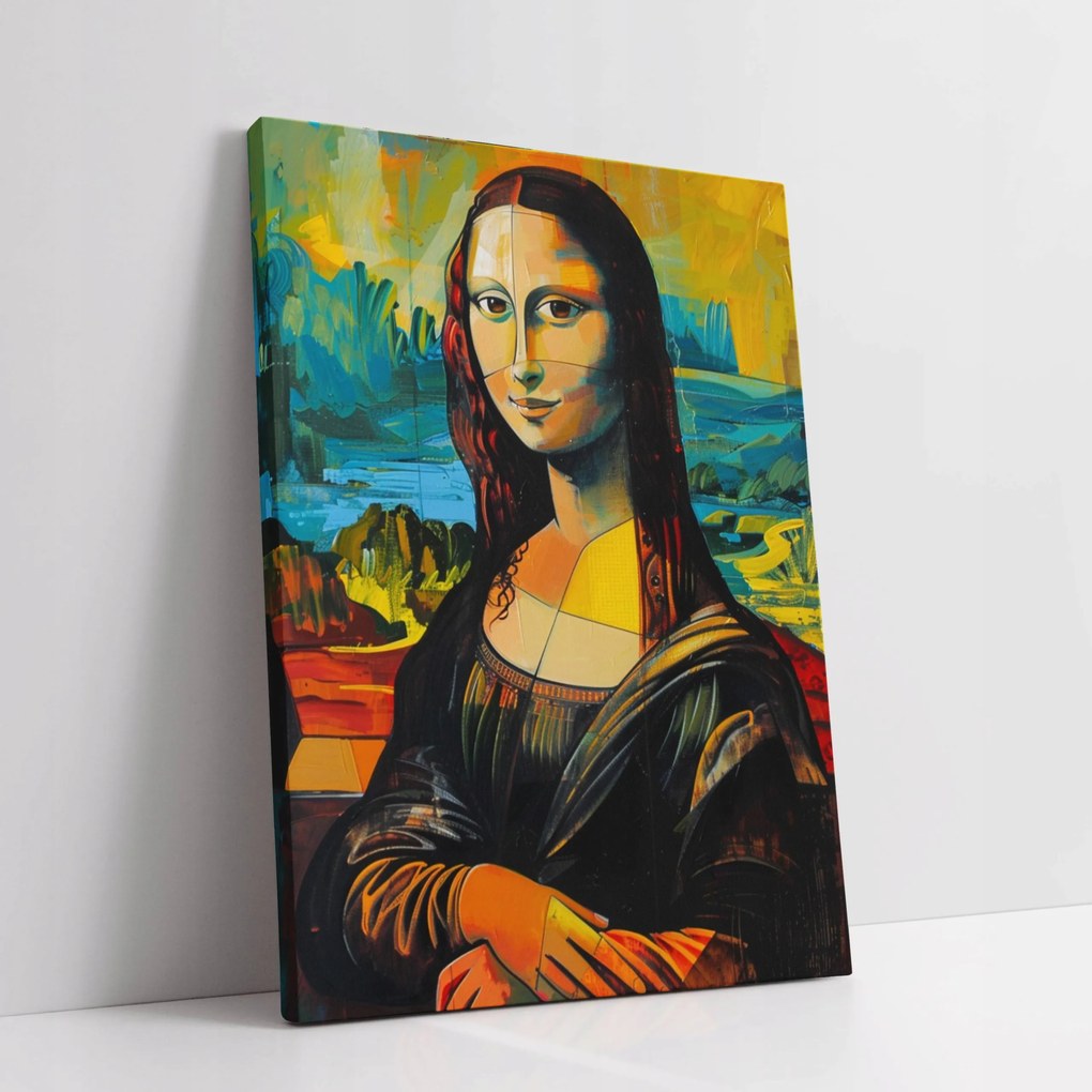 Mona Lisa Picasso stílusú vászonkép otthonra nappaliba 75x100