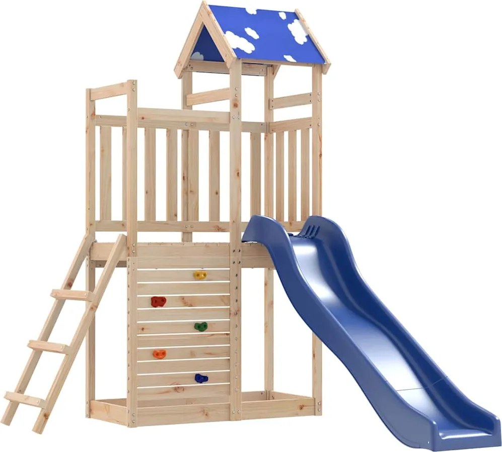 vidaXL tömör fenyőfa kültéri játszószett