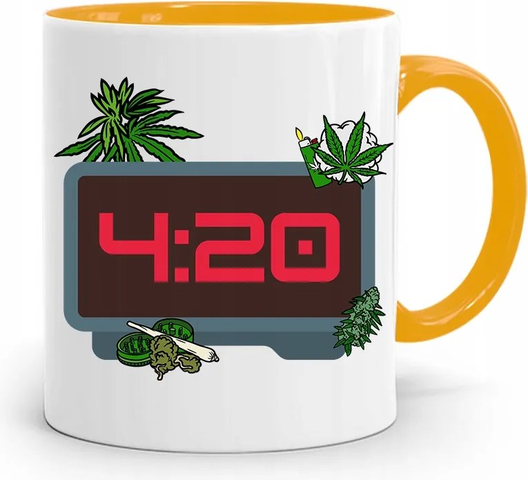 Dohányosoknak 420 Cbd Bögre Sárga Ajándék fényképes nyomtatással