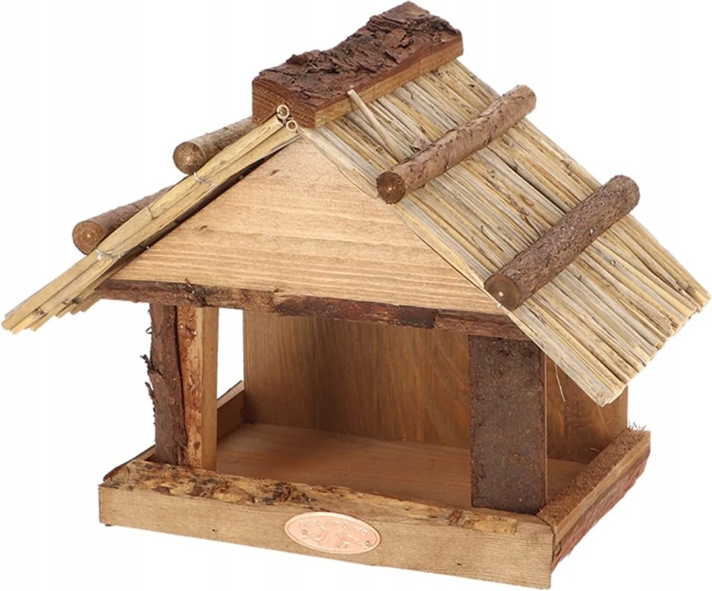 Madáretető Nád Előtető dekoratív fa gabona házikó