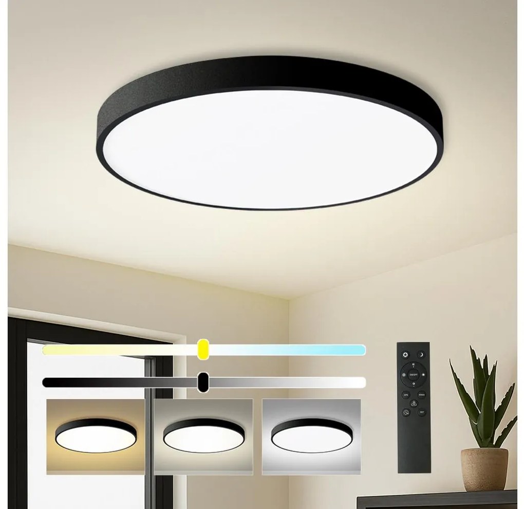 Brilagi - Dimmelhető POOL SMART LED/100 W/230 V Ø 80 cm Tuya Wi‑Fi fekete + távirányító BRI354