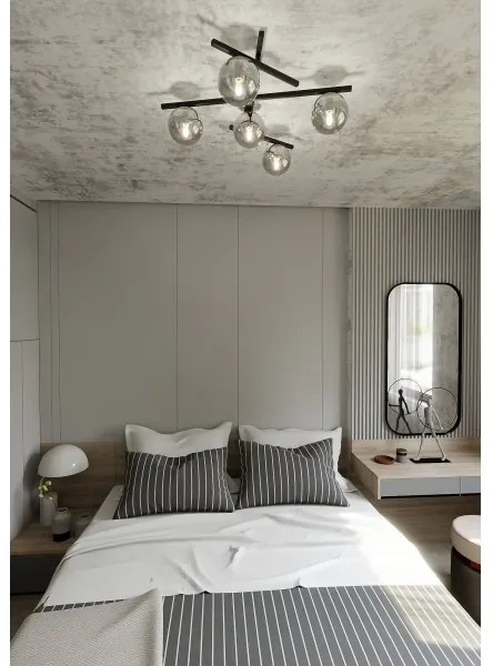 Mennyezeti lámpa SMART 5xE14/10W/230V fekete/szürke