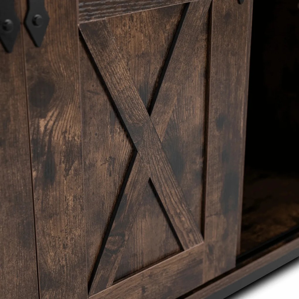 Komoda ARLO 100 cm z Półkami Dąb Rustykalny/Czarny