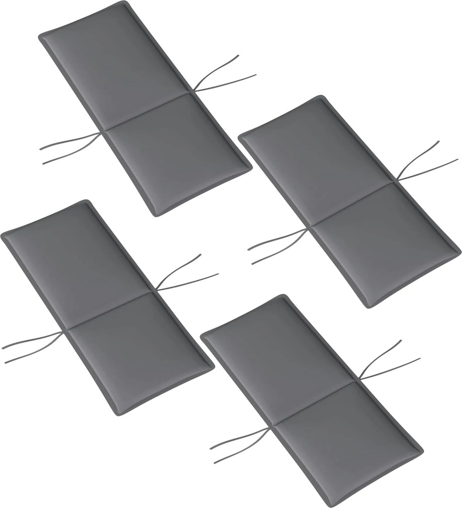 Outsunny 4 db-os kültéri székpárna szett, magas háttámlás székre, megkötőkkel és állítható szíjjal, anti-fading UPF50+ festett szövet, kert, terasz, e