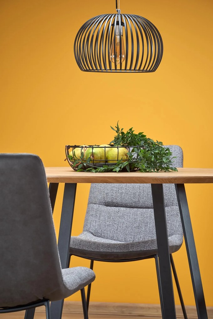 AKCIÓ Fekete étkezőasztal tölgyfa asztallappal NOCTURNE 120x120 II. osztály