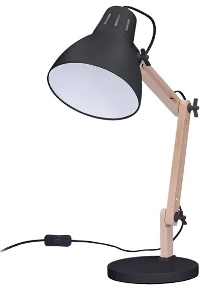 Solight WO57-B FALUN Asztali lámpa 1xE27/25W/230V fekete/tölgy