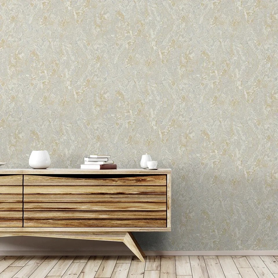 Arthouse Signature 2 Marble Patina arany-szürke márvány mintás fémhatású vinyl tapéta – 296804
