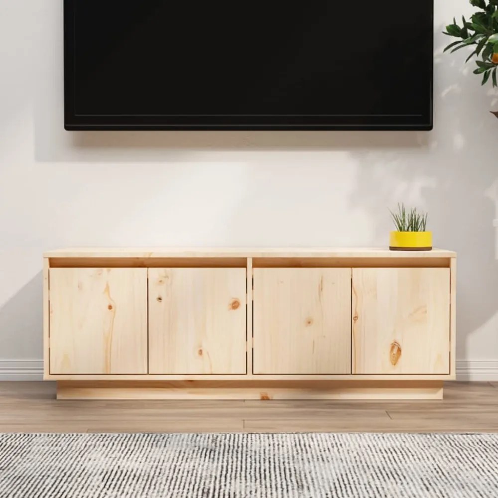 tömör fenyőfa TV-szekrény 110,5 x 34 x 40 cm