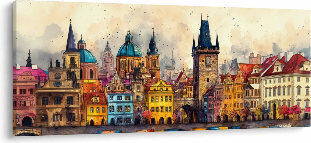 Kép - Ősz a festett városban (120x50 cm)