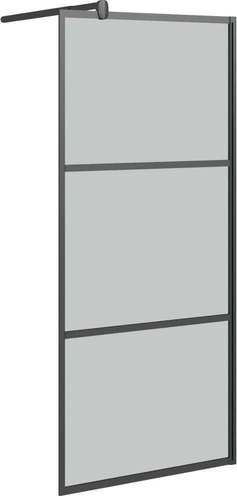 vidaXL fekete sötét ESG üveg zuhanyfal 90x195cm