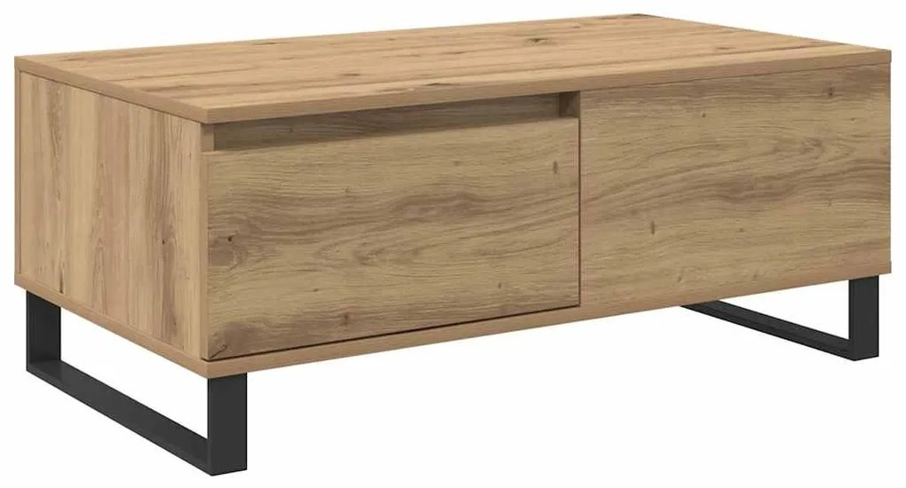 Dohányzóasztal fiókkal kézműves tölgy Faanyag