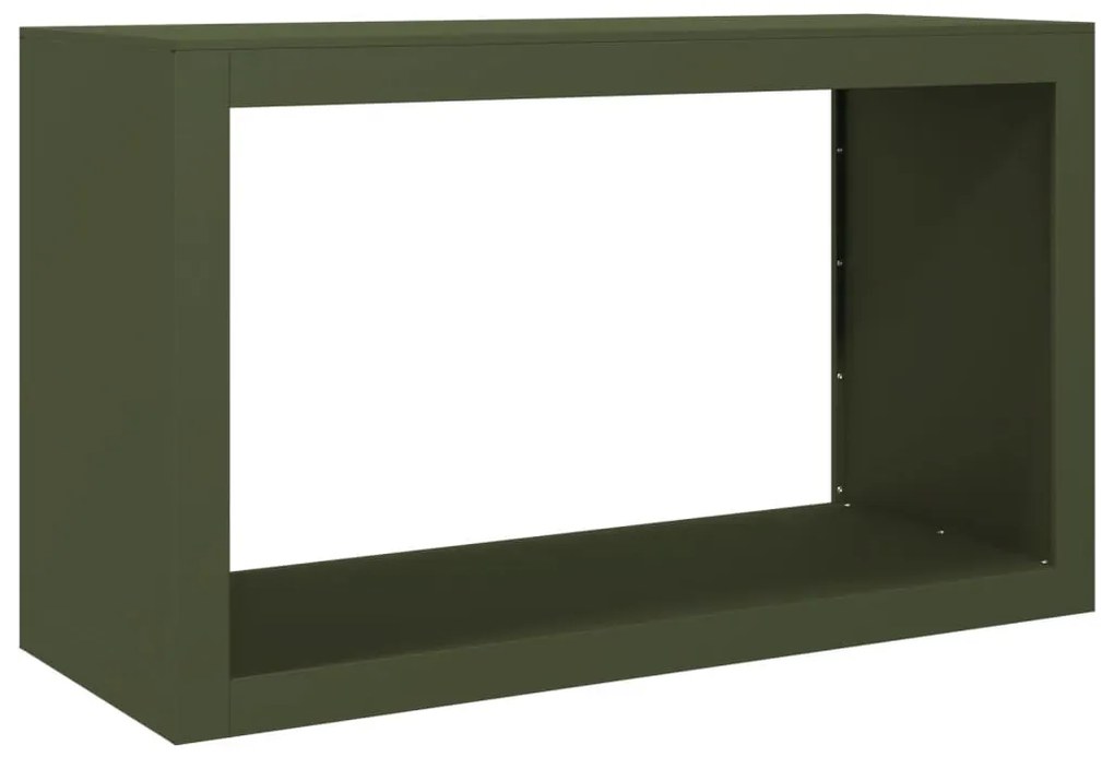 zöld acél tűzifatároló 100 x 40 x 60 cm