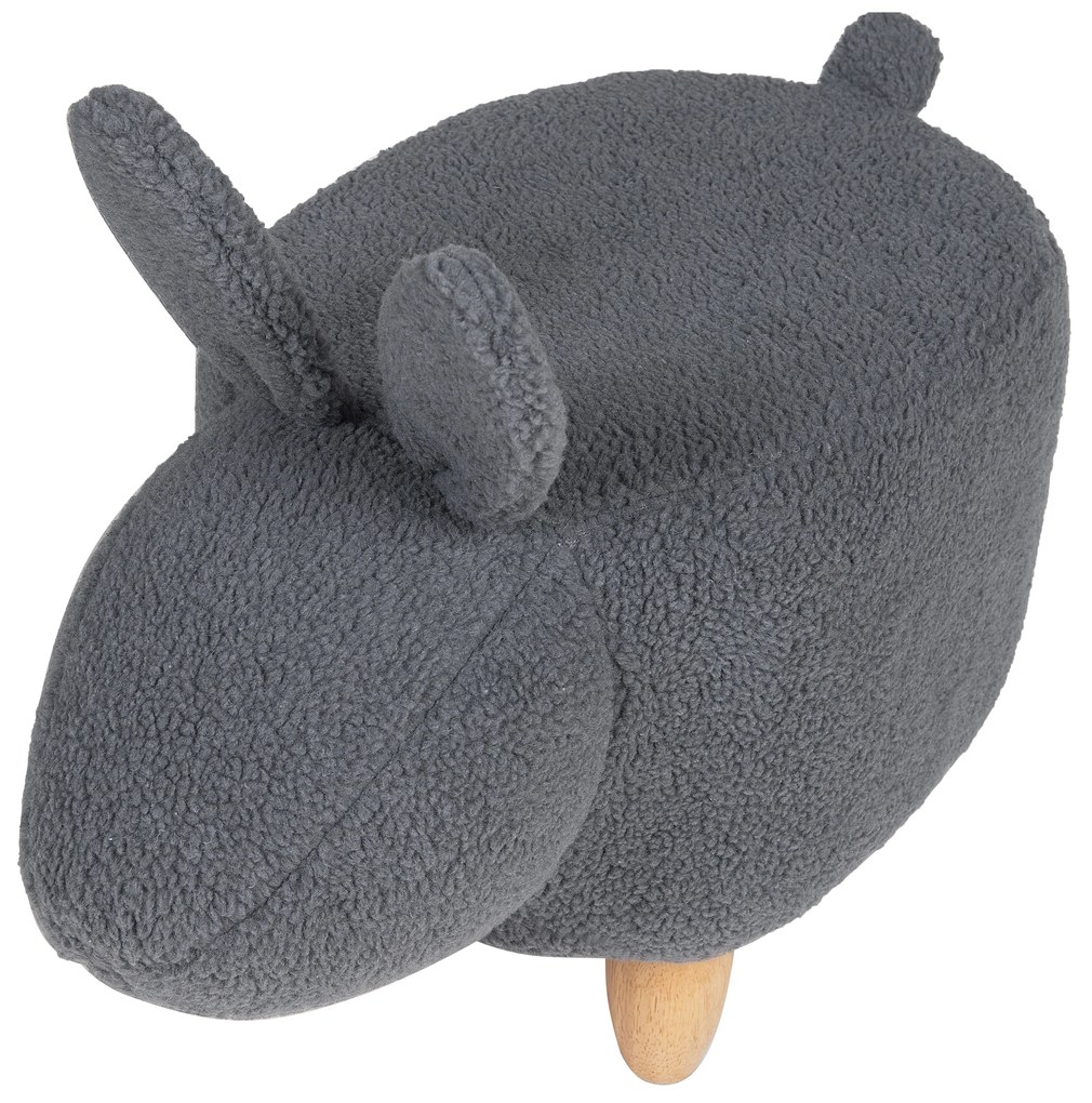 Szürke szövet állatos puff 57 x 36 cm BUNNY Beliani