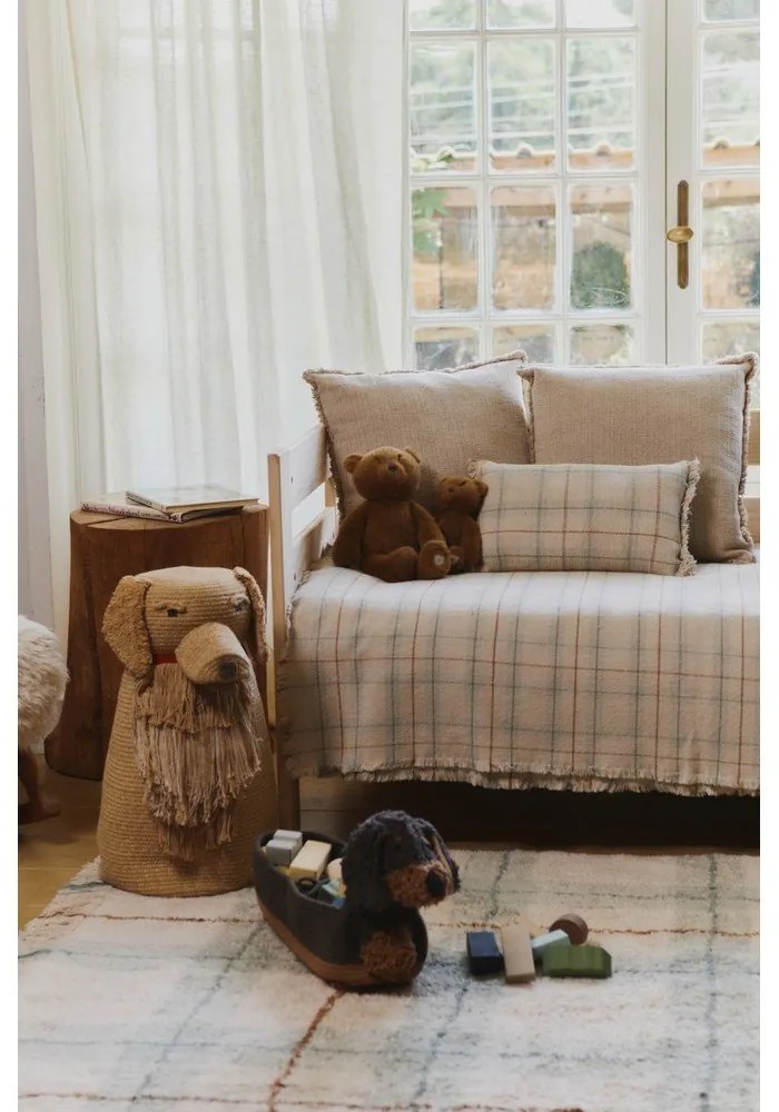 Sötétbarna textil játéktároló kosár 59x16x23 cm Sparky – Lorena Canals