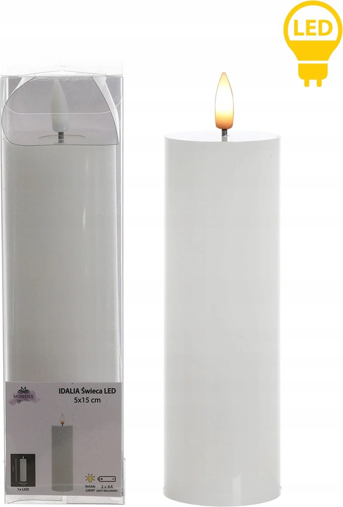 Idalia Led gyertya 18 cm fehér
