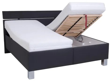 ALIS kárpitozott ágy 160x200 cm, matraccal és ágyneműtartóval, antracit