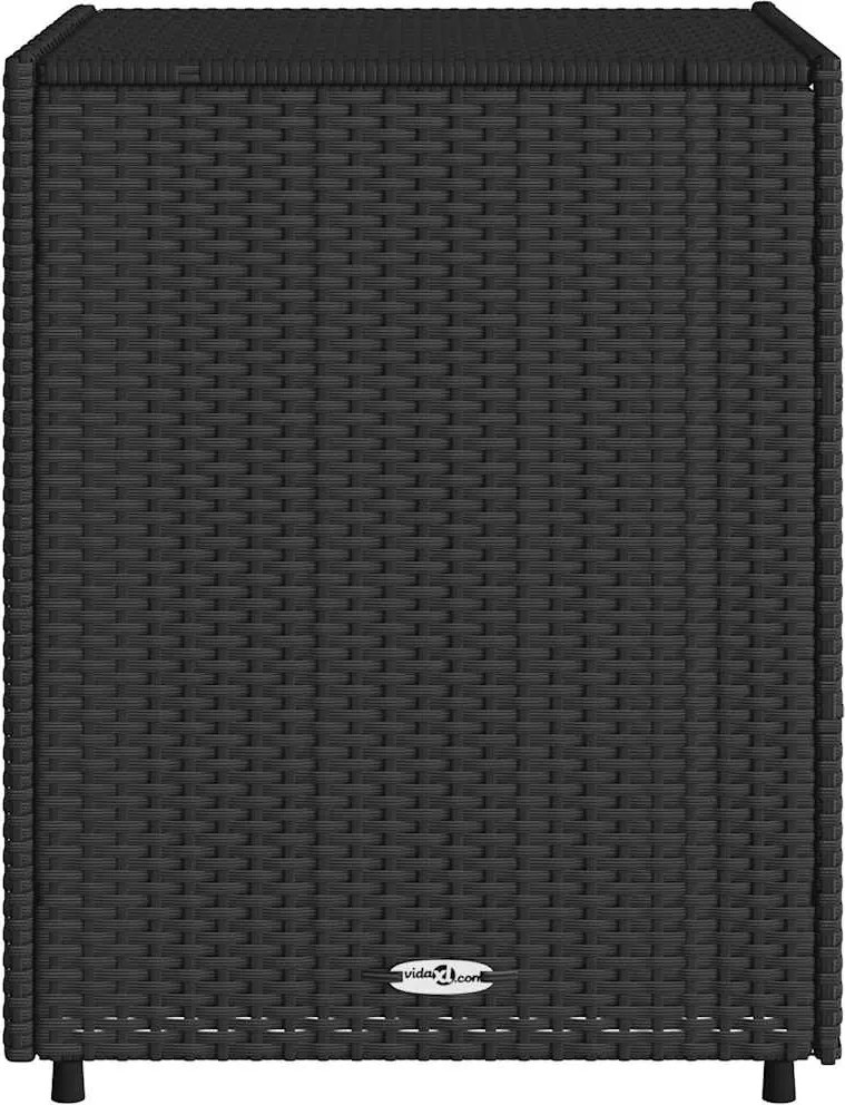 vidaXL fekete polyrattan kerti tárolószekrény 55 x 59 x 69 cm