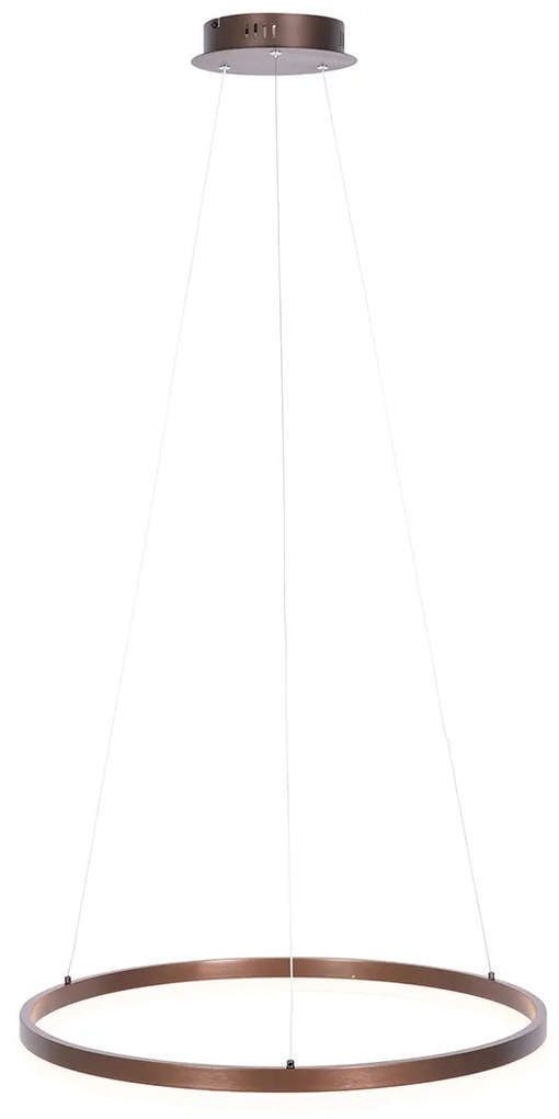 Függőlámpa sötét bronz 60 cm, LED-del, 3 fokozatú fényerő-szabályozóval - Anello