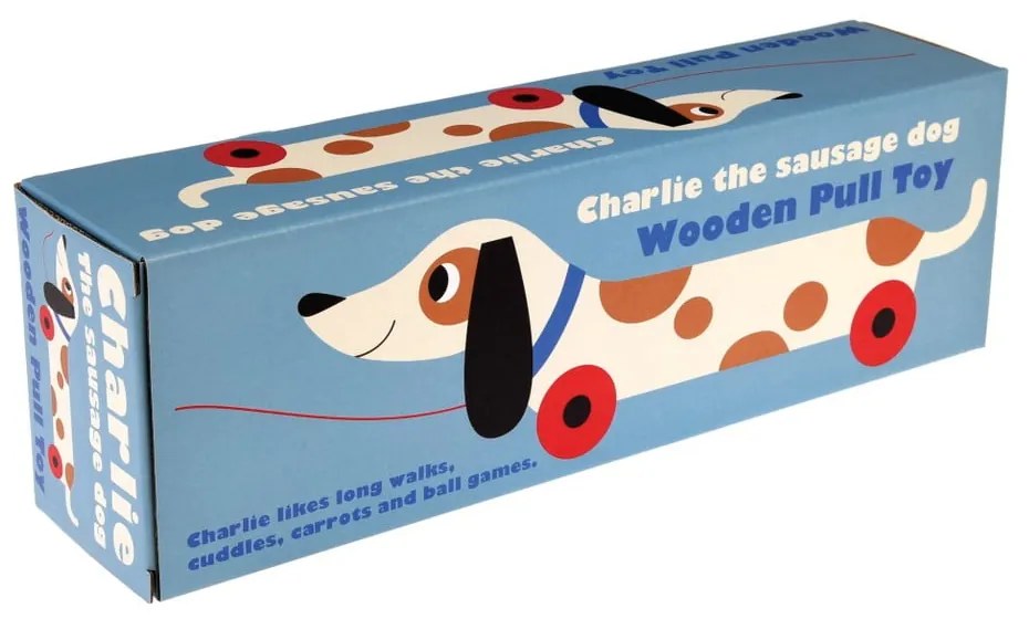 Charlie The Sausage Dog húzható fajáték, hossz 31,5 cm - Rex London