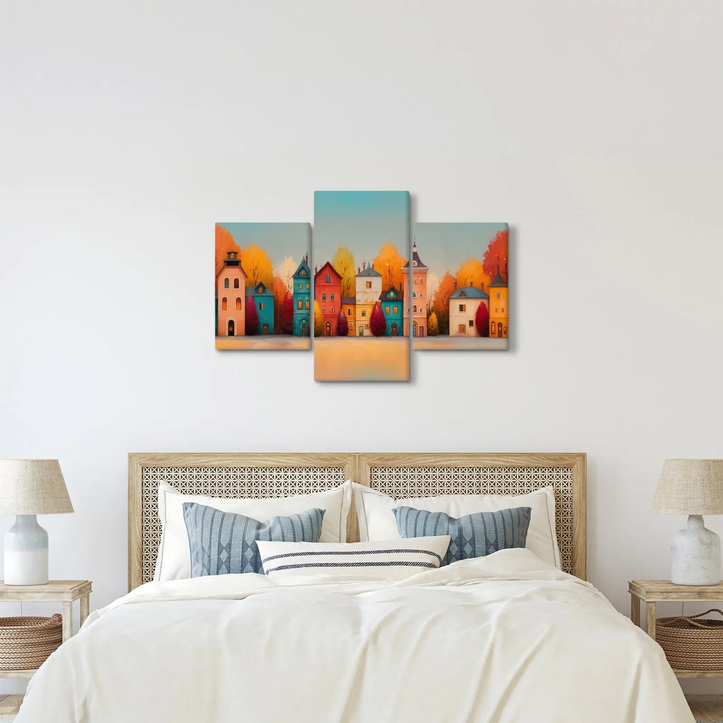 Kép - Őszi falu (90x60 cm)