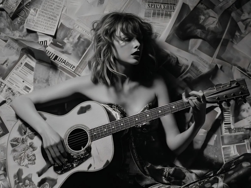 Poszter 80x60cm Fiatal gitárosnő