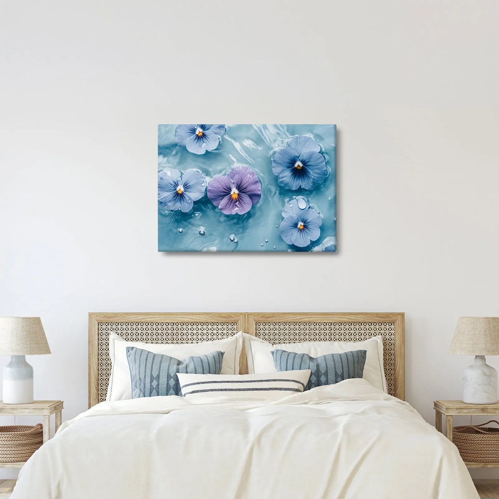 Kép - Ibolyák a vízben (70x50 cm)