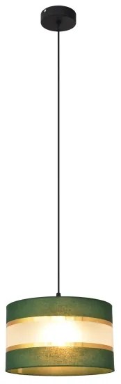 Csillár zsinóron HELEN 1xE27/15W/230V átm. 25 cm zöld/arany