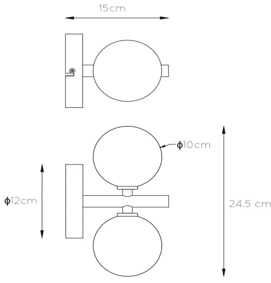 Lucide 45274/02/02 - Fali lámpa TYCHO 2xG9/28W/230V arany