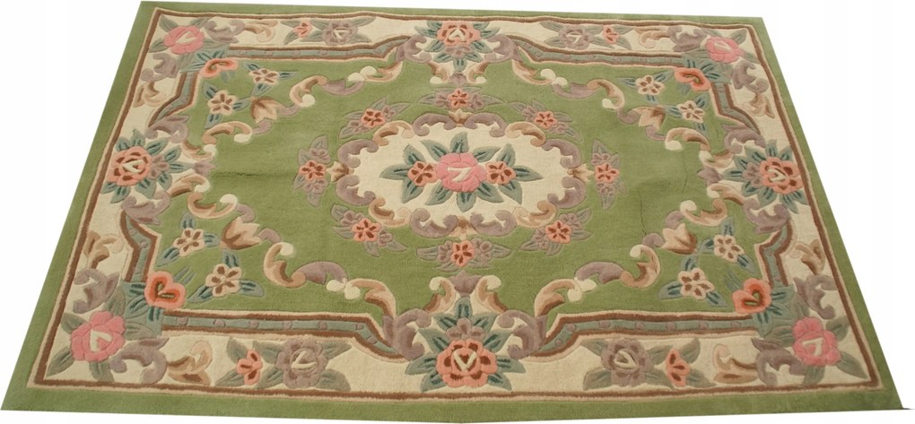 Aubusson gyapjú szőnyeg 120x180 zöld