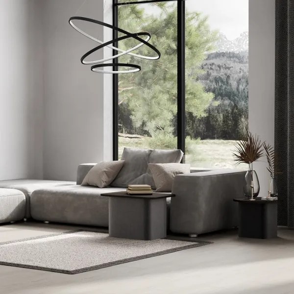 LED Csillár zsinóron HOOP LED/93W/230V átm. 80 cm 4000K fekete