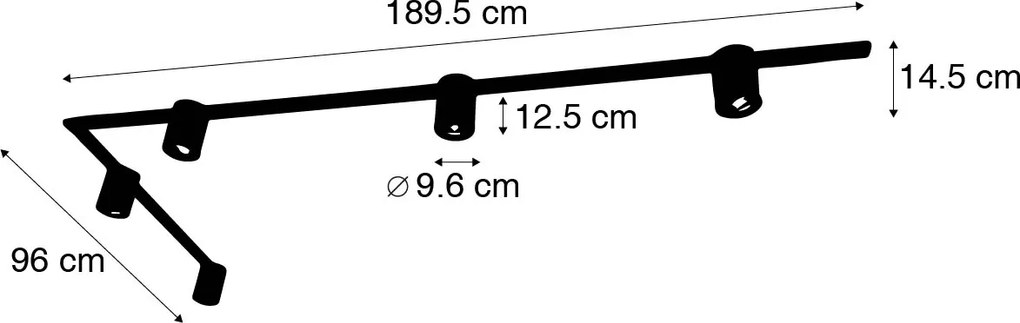 Arany és fekete sínrendszer 5 folttal, 1 fázisú - Rondoo Up
