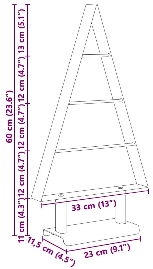 Fém karácsonyfa állvánnyal Fekete 60 cm Acél